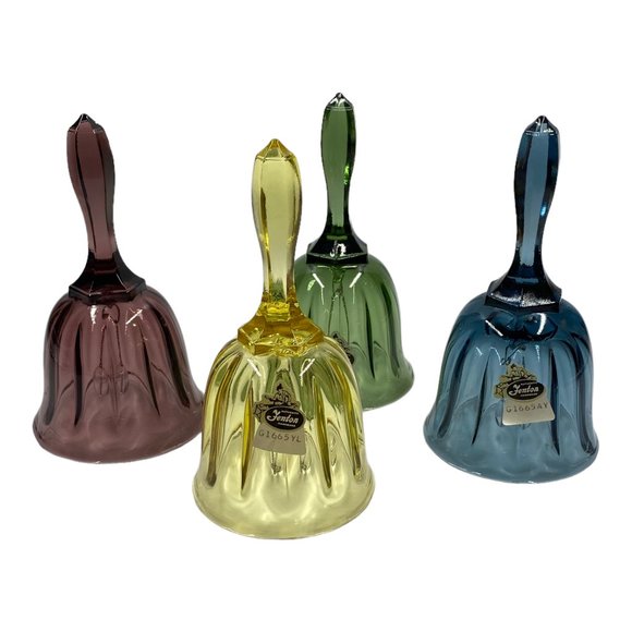 Fenton Accents Four Colorful Fenton Glass Bells Poshmark